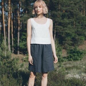 [linenfox] black linen hike shorts